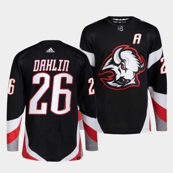 Mens Buffalo Sabres #26 Rasmus Dahlin Black 2022-23 Stitched Jersey